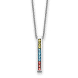 Sterling Silver Mutli-Color CZ Color Me Happy 18in Necklace-WBC-QSX732