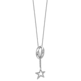 Sterling Silver CZ Catch a Falling Star 18in Necklace-WBC-QSX737