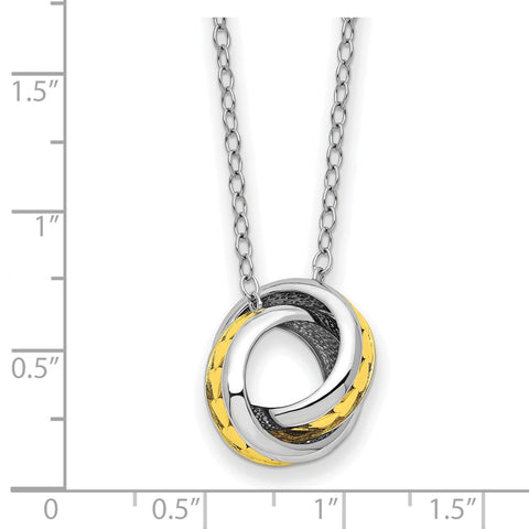 Sterling Silver Gold-Tone Always Together 18in Necklace-WBC-QSX746