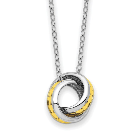 Sterling Silver Gold-Tone Always Together 18in Necklace-WBC-QSX746