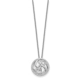 Sterling Silver CZ Through The Years Swirl Circle 18in Necklace-WBC-QSX748