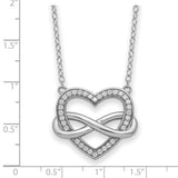 Sterling Silver CZ Friends are Forever Heart 18in Necklace-WBC-QSX749