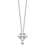 Sterling Silver CZ Memory Cross Locket 18in Necklace-WBC-QSX755