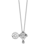 Sterling Silver CZ Memory Cross Locket 18in Necklace-WBC-QSX755