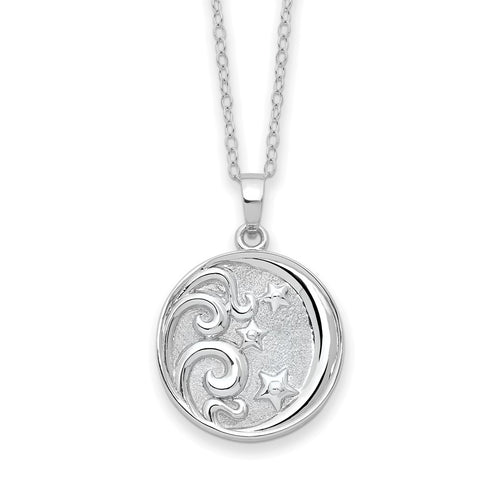 Sterling Silver Antiqued Goodnight Ash Holder 18in Necklace-WBC-QSX775