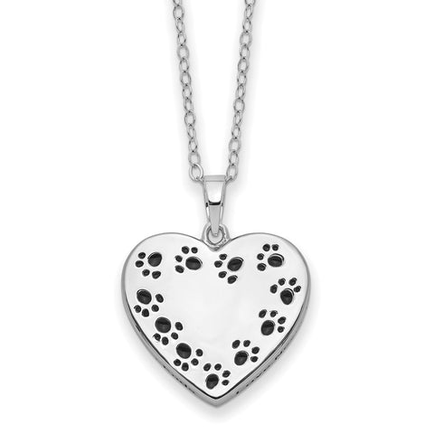 Sterling Silver Antiqued Love Never Ends Pet Ash Holder 18in Necklace-WBC-QSX779