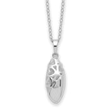 Sterling Silver Scrolled Hearts Ash Holder 18in Necklace-WBC-QSX782