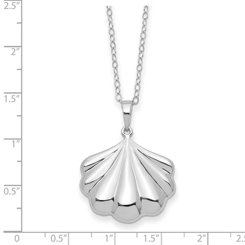 Sterling Silver Shell Ash Holder 18in Necklace-WBC-QSX784