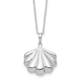 Sterling Silver Shell Ash Holder 18in Necklace-WBC-QSX784