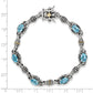 Sterling Silver w/14k Swiss Blue Topaz Bracelet-WBC-QTC407