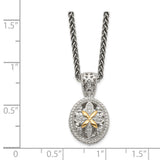 Sterling Silver w/14k Diamond Necklace-WBC-QTC644