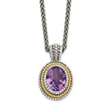 Sterling Silver w/14k Amethyst Necklace-WBC-QTC704