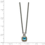 Sterling Silver w/14k Blue Topaz Necklace-WBC-QTC799