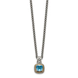 Sterling Silver w/14k Blue Topaz Necklace-WBC-QTC799