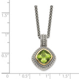 Sterling Silver w/14k Peridot Necklace-WBC-QTC864