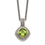 Sterling Silver w/14k Peridot Necklace-WBC-QTC864