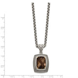 Sterling Silver w/14k Smoky Quartz Necklace-WBC-QTC87