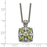 Sterling Silver w/14k Diamond & Peridot Necklace-WBC-QTC872