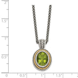 Sterling Silver w/14k Peridot Necklace-WBC-QTC875