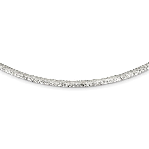 Sterling Silver 4mm Hammered Neckwire Necklace-WBC-QUF43-17