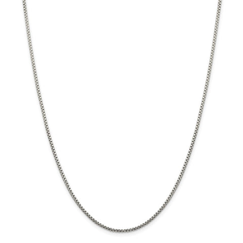 Sterling Silver 1.75mm Diamond-cut Round Box Chain-WBC-QVX035-36