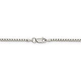 Sterling Silver 2mm Diamond-cut Round Box Chain-WBC-QVX040-24