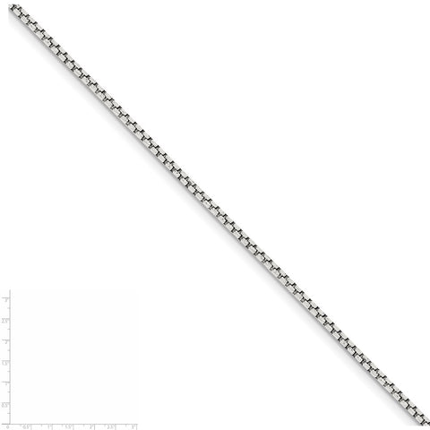 Sterling Silver 2mm Diamond-cut Round Box Chain-WBC-QVX040-36