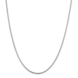 Sterling Silver 2mm Diamond-cut Round Box Chain-WBC-QVX040-24