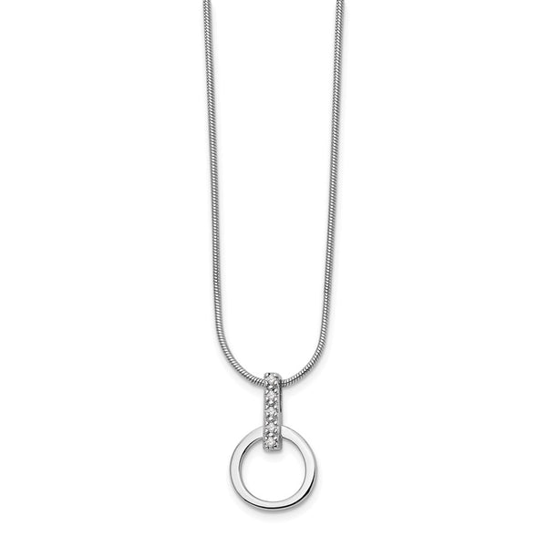 SS White Ice .05ct. Diamond Necklace-WBC-QW201-18