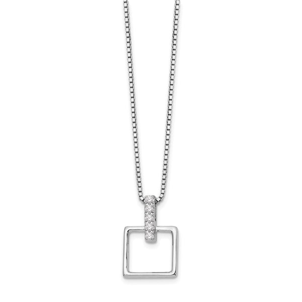 SS White Ice .05ct. Diamond Necklace-WBC-QW204-18