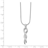 SS White Ice .02ct. Diamond Twist Necklace-WBC-QW264-18