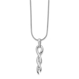 SS White Ice .02ct. Diamond Twist Necklace-WBC-QW264-18