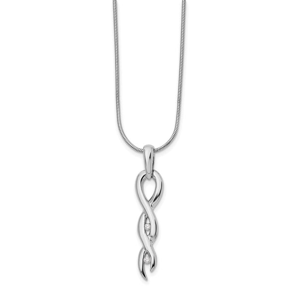 SS White Ice .02ct. Diamond Twist Necklace-WBC-QW264-18