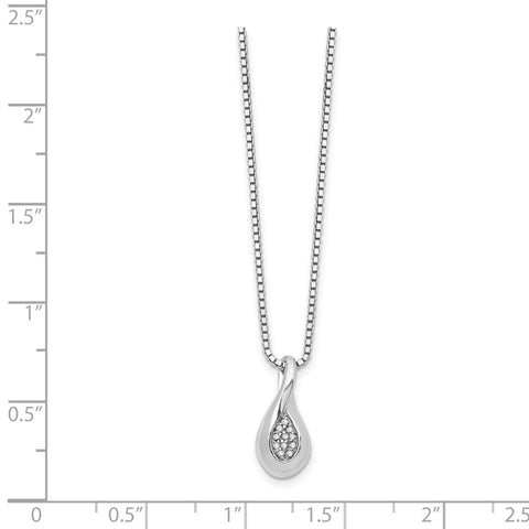 SS White Ice .04ct. Diamond Necklace-WBC-QW276-18