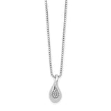 SS White Ice .04ct. Diamond Necklace-WBC-QW276-18