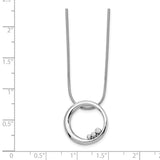 SS White Ice .03ct Diamond Single RIng Necklace-WBC-QW313-18