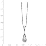 SS White Ice .01ct Diamond Necklace-WBC-QW314-18