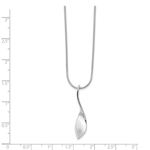 SS White Ice Diamond Twisted Pendant Necklace-WBC-QW320-18