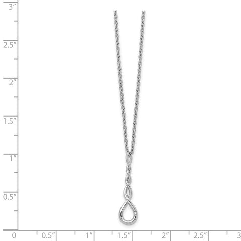 SS White Ice Twisted Diamond Accent Necklace-WBC-QW324-18