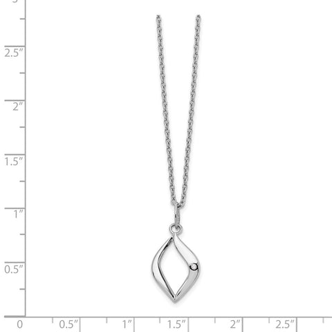 SS White Ice .01ct Diamond Necklace-WBC-QW336-18