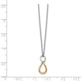 SS White Ice Gold-Tone 1/2pt Diamond Necklace-WBC-QW352-18