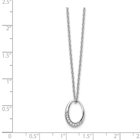 SS White Ice .05 ct Diamond Necklace-WBC-QW373-18