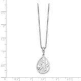 SS White Ice Diamond Leaf Pendant Necklace-WBC-QW403-18