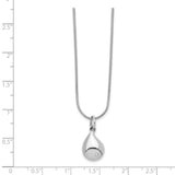 SS White Ice Diamond Teardrop Necklace-WBC-QW433-18