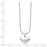 SS White Ice Diamond Heart Necklace-WBC-QW436-18