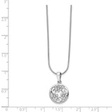SS White Ice Diamond Flower Necklace-WBC-QW449-18