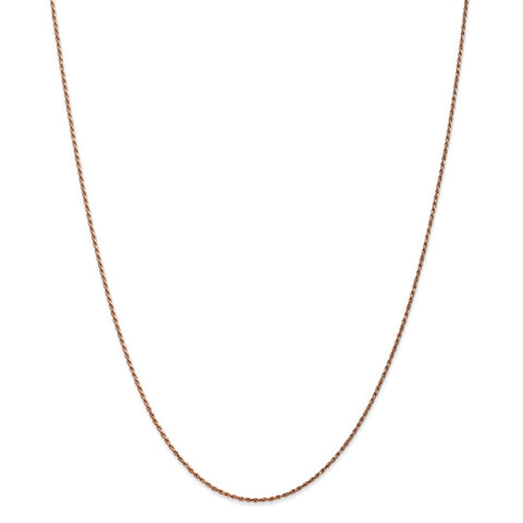 14k Rose Gold 1mm D/C Machine-made Rope Chain-WBC-R010-20