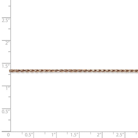 14k Rose Gold 1.8mm D/C Machine-made Rope Chain Anklet-WBC-R014-10