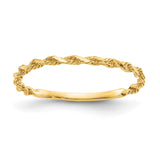 14K Diamond-cut Textured Rope Band Ring-R543-WBC