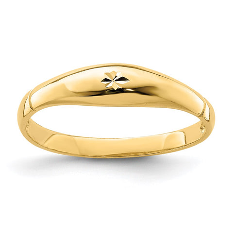 14K D/C Band Ring-R657-WBC